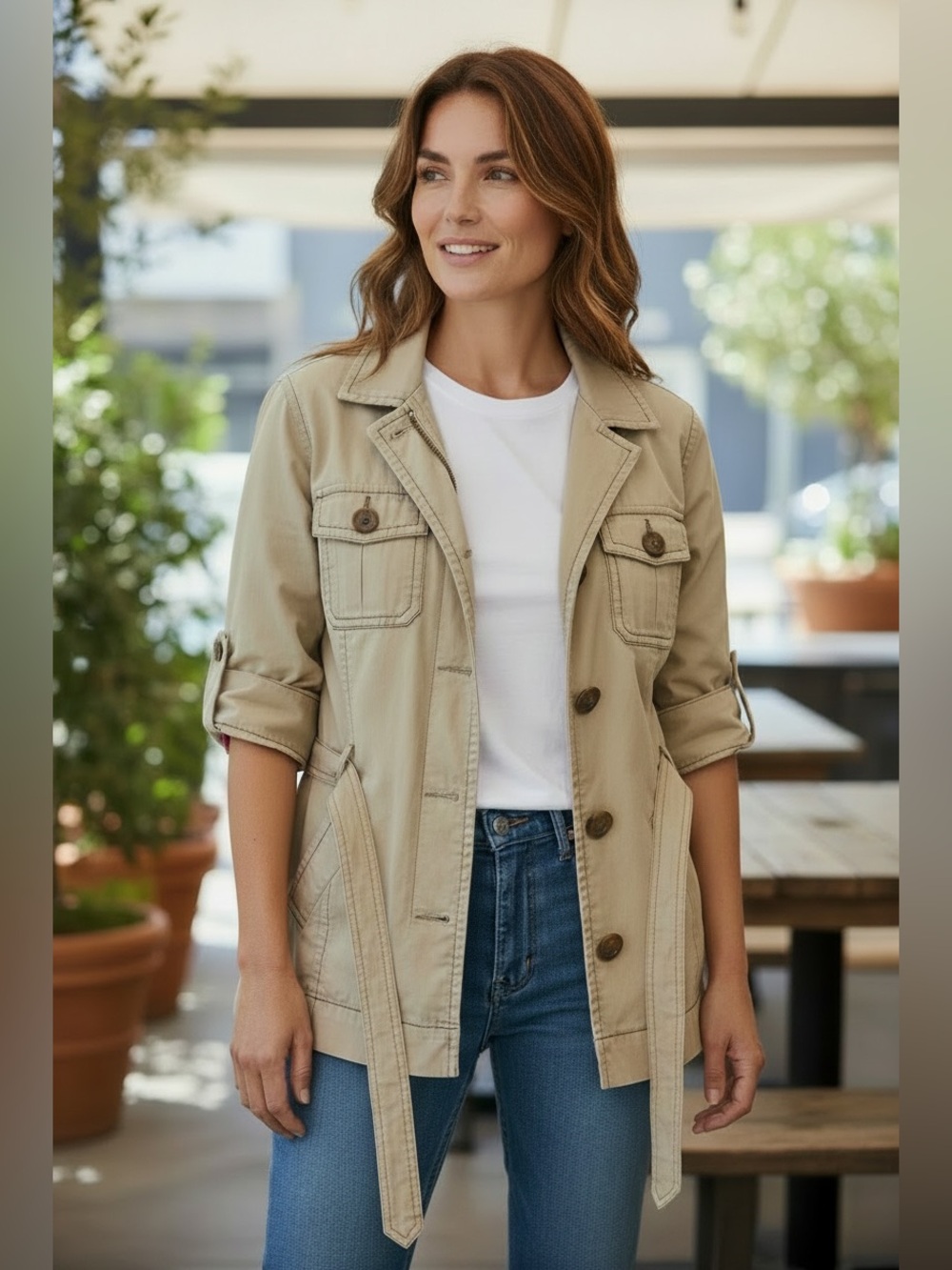 Tommy Hilfiger Tan Utility Safari Jacket